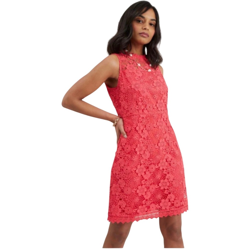 Kate Spade Lace Shift Dress Women's Size 2 Pink Sleeveless Floral
